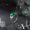 Bonlavie Silver Rings for Women Emerald Cut Created Green Emerald