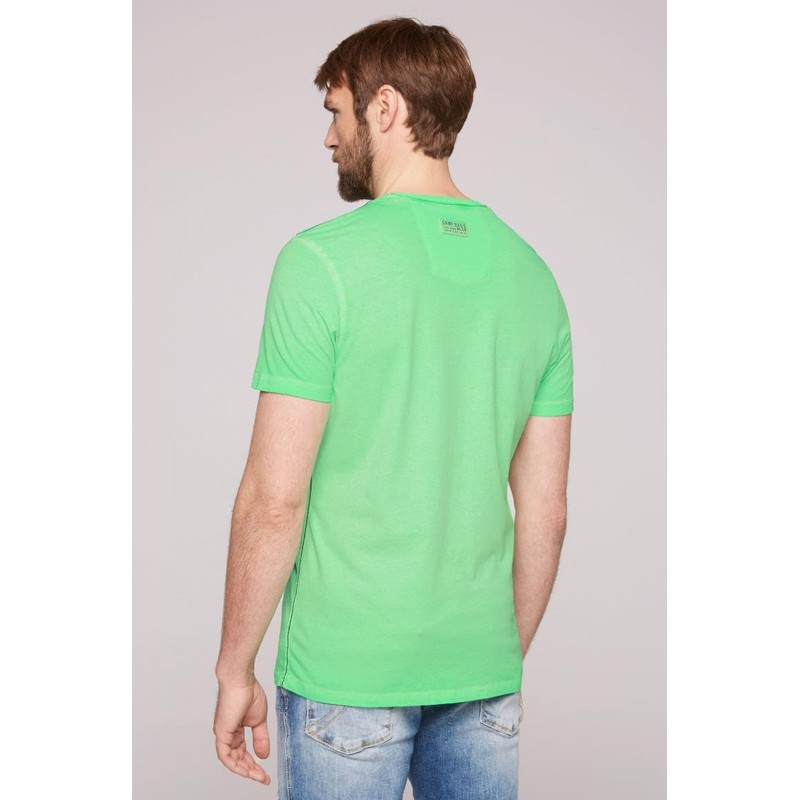 Camp David Mens Puff-Print Electric Green M T-Shirt, Green