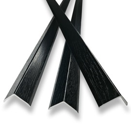 6 Pcs 49" Wall Corner Protector Trim, Black Wood Grain Edge Strip for Door and Window Frames Mirror Trim Backsplash Tile Edge (Black)