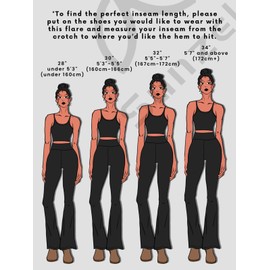 Sunzel Flare Leggings, Crossover Yoga Pants with Tummy Control, High Waisted and Wide Leg, No Front Seam Black XX-Large 32" Inseam