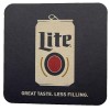 MILLER LITE 2 Miller Lite 4" Square Coasters - "GREAT