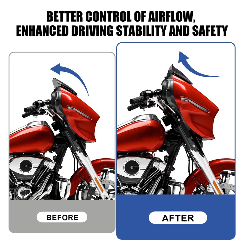 PSLER 5" Wave Windshield Windscreen Wind Splitter for CVO Street