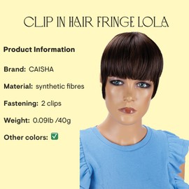 Prettyshop Clip-In Extension Side Fringe Hair Piece, Natural Hair Insert, Various Colours