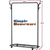Simple Houseware Industrial Style Garment Rack With Wheels And Hooks,