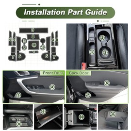 BSTW Car Anti-Slip Mats for Kia Ceed (2018-2025), Faithful Rubber Mat for Centre Console, Cup Holder & Door Holders, Suitable for Kia Ceed Proceed XCeed GT Line (White)