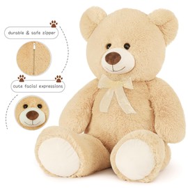 Toys Studio 36 inch Big Teddy Bear Cute Giant Stuffed Animals Soft Plush Bear for Girlfriend Kids, Beige