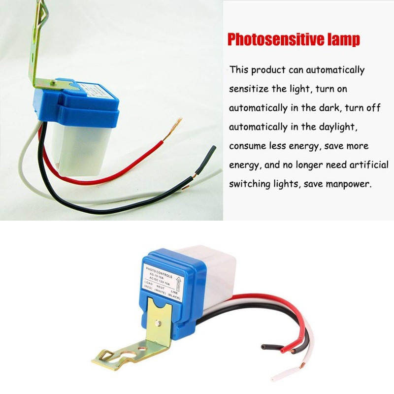 Comidox 1PCS AC 220V 10A Automatic Auto On Off Photocell