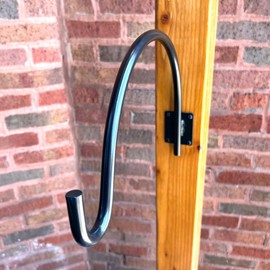 Erva Heavy Duty Steel Wall Hanger, 80 lbs Capacity, 12 inch Reach, Plant Hanger for Flower Baskets, Wind Chimes, Bird Feeders - Made in USA