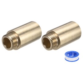 M METERXITY 1-Set Shower Head Extension Arm, Brass G1/2 Male to Female Extension Pipe Fitting Adapter with PTFE Thread Seal Tape for Shower/Faucet, Pipe Plumbing Coupler 1.97"/50mm 3pcs