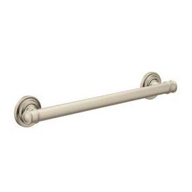 Moen YG6418BN Bathroom Safety 18-Inch Stainless Steel Traditional Bathroom Grab Bar, Brushed Nickel
