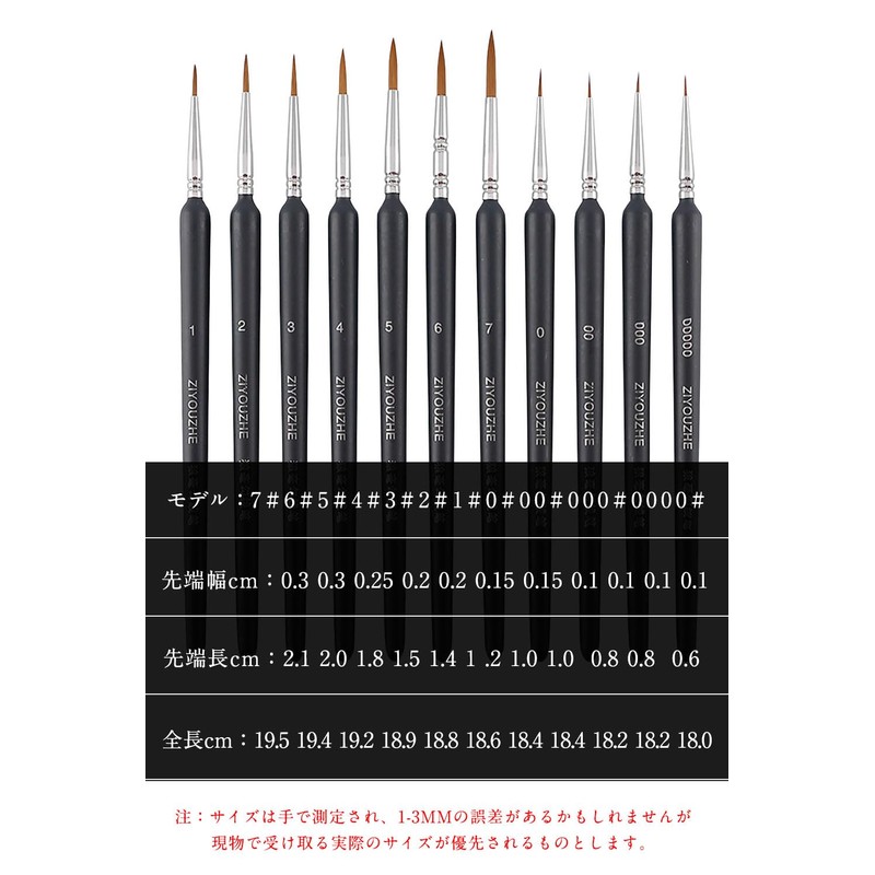 Samukos Face Brushes, Gradient Line Brushes, Set of 11, Extra