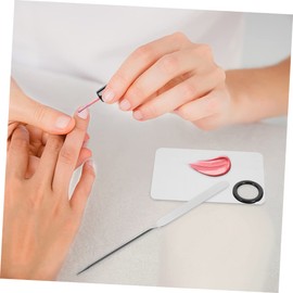 Mikinona 2 Sets Cosmetic Mixing Tray with Spatula and Leather Case Stainless Steel Foundation Palette for Nail Art Makeup Crafts and DIY Mixing