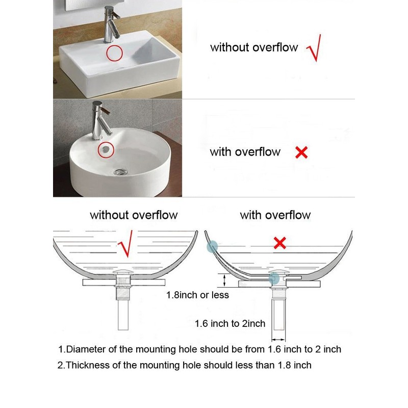 KUNGYO Un-slotted Basin Waschtischarmatur Push Pop Up Click Clack Maker