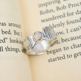 JEWELSTREZORO Opal Edelstein Bandring 925 Sterling Silber Bandring Männer & Frauen Bandring alle Größen Handarbeit Jewerly TSR113H_72 (22.9)