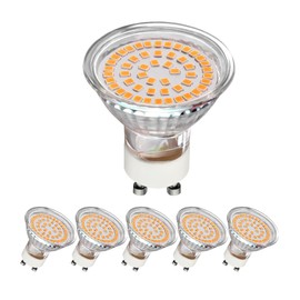 CQTLED GU10 LED Light Bulbs 5W,Warm White 2700K, 500LM,110-220V,120°Wide Angle,Replaces 50W Halogen Lamps,GU10 Bulb LED Recessed Track Light Bulb,6 Pack