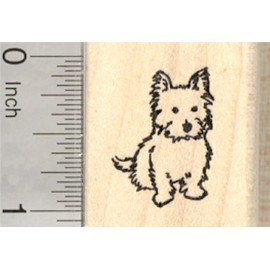 RubberHedgehog Terrier Dog Rubber Stamp, Yorkie, Westie, Cairn, Small D26819 WM