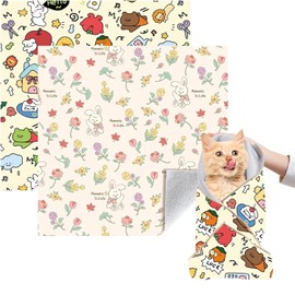 Cat Grooming Wrap, 2pcs Cat Restraint Wrap for Nail Clipping, Ear Cleaning, and Teeth Brushing, Anti-Bite, Anti-Scratch (Multiple Colors, 60 * 18CM)