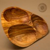 das Olivenholzbrett® Olive Wood Bowl with 3 Compartments / Tapas
