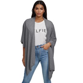 Glamexx24 Women's Poncho Scarf Cashmere Feeling Knitted Cape Cardigan XXL Shoulder Scarf Made in Italy, dark grey
