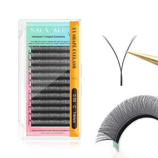 NAGARAKU YY Eyelash Extensions Supplies Y Lash Premade Fans 4D
