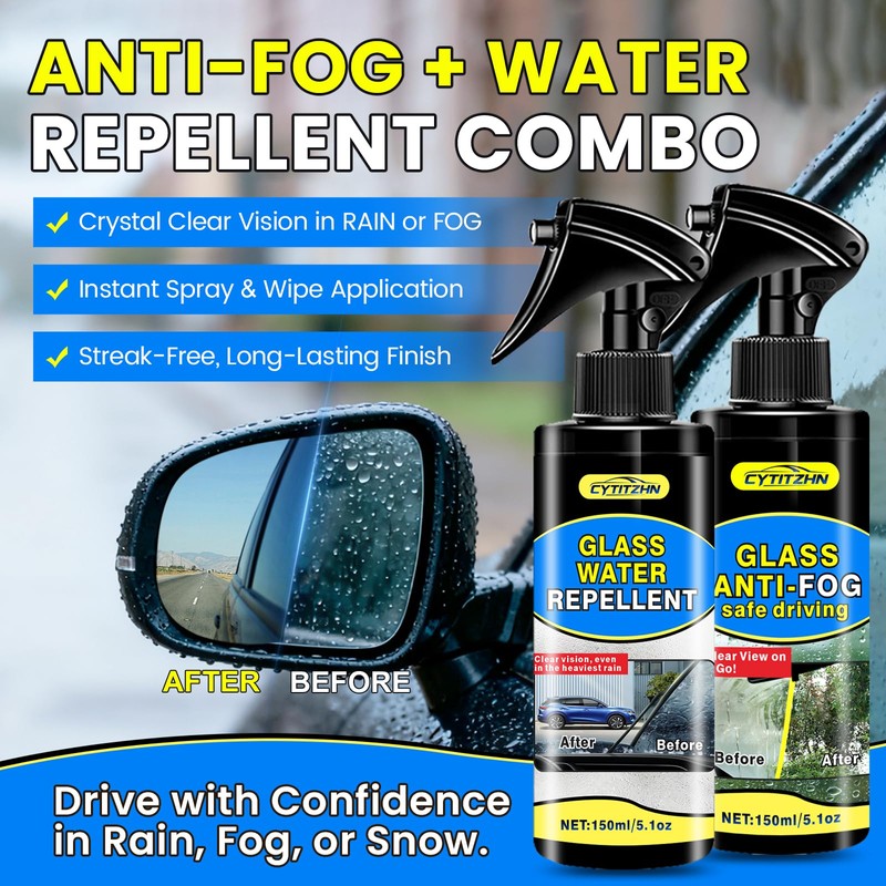 CYTITZHEN Water Repellent & Anti-Fog Spray for Quick Car Interior