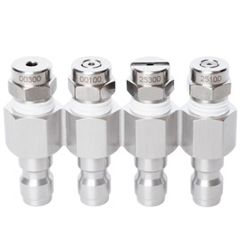 VERIWIS Jrod Pressure Washer Nozzle 2-3 GPM, 4 Way Soft Wash Nozzle J Rod Tip Holder 1/4" Quick Connect for Downstream Injector, Car and Roof Washing(304 Stainless Steel 0° 25°)