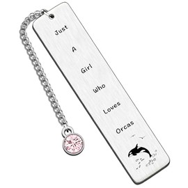 QMVMV Funny Orca Gifts Animal Lover Gift Just A Girl Who Loves Orcas Orca Lover Bookmark Gift for Women Girls, Who Loves Orcas Bookmark