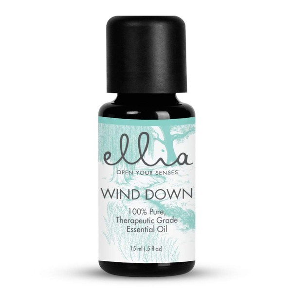 Ellia Wind Down Essential Oil with Lavender, Sage, and Cardamom, Designed To Help You Relax and Release Tension, 15ml, By Homedics