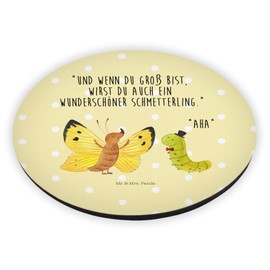 Mr. & Mrs. Panda Round Magnet Caterpillar & Butterfly - Gift, Motif Magnets, Hat, Growing Up, Whiteboard Magnet, Animal Motifs, Funny Sayings