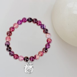 Teacher Appreciation Gifts Bracelet for Women Men Beaded Bracelets for Women Christmas Birthday Gifts for Teachers Thank You Gifts for Men Teacher Purple Bead Bracelet