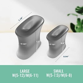 Welnove Welnove 12-Pack Gel Toe Separators C Bunion Pads C Toe Spacers for Straightening Overlapping Toes for Men and Women - Transparent Black