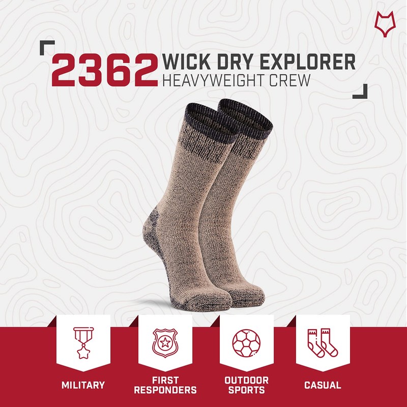 Fox River Standard Wick Dry Explorer Heavyweight Outdoor Crew Socks,
