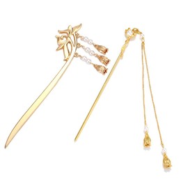 2 Pcs Vintage Tassel Hair Sticks Handmade Alloy Chinese Hair Chopsticks Elegant Traditional Hairpins, Hair Accessories for Women Girls