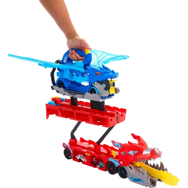 Hot Wheels City Ultimate Dual Dragon Transporter & 2 Die-Cast