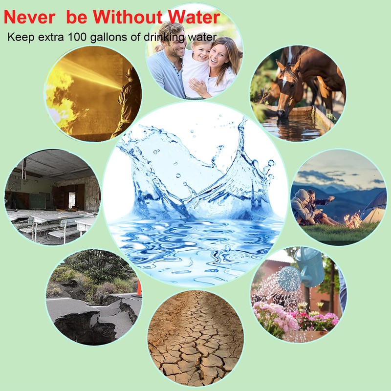 Yonawlsy Foldable Water Storage Bladder, Heavy Duty Food-Grade Plastic Bag