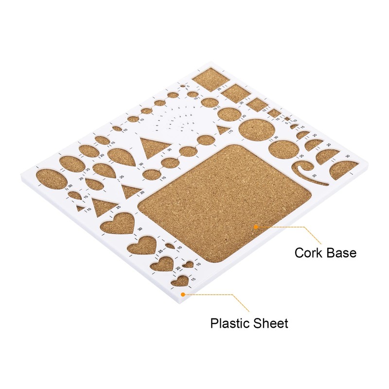 PATIKIL Paper Quilling Template Board 8x7 Inch, Mould Crimper Tool