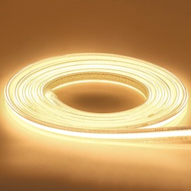 pcning COB Flexible LED Strip Light, Warm White, 5 m, 230 V, Direct Connection, 5 Metres, LED Strip, Waterproof IP67, 3000 K (Warm White, 5 m)