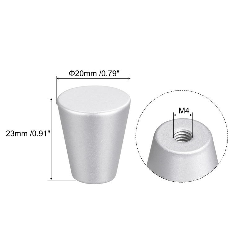 sourcing map 20x23mm Drawer Knobs, 4pcs Aluminum Alloy Wardrobe Pull