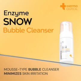 tHermoCEUTICAL Enzyme Snow Bubble Cleanser - Plant-Based Mousse Facial Wash, Papaya Enzyme for Skin Brightening, Refine Skin Texture, Micro Rich Bubbles, Gentle Cleansing, 3.38 fl.oz