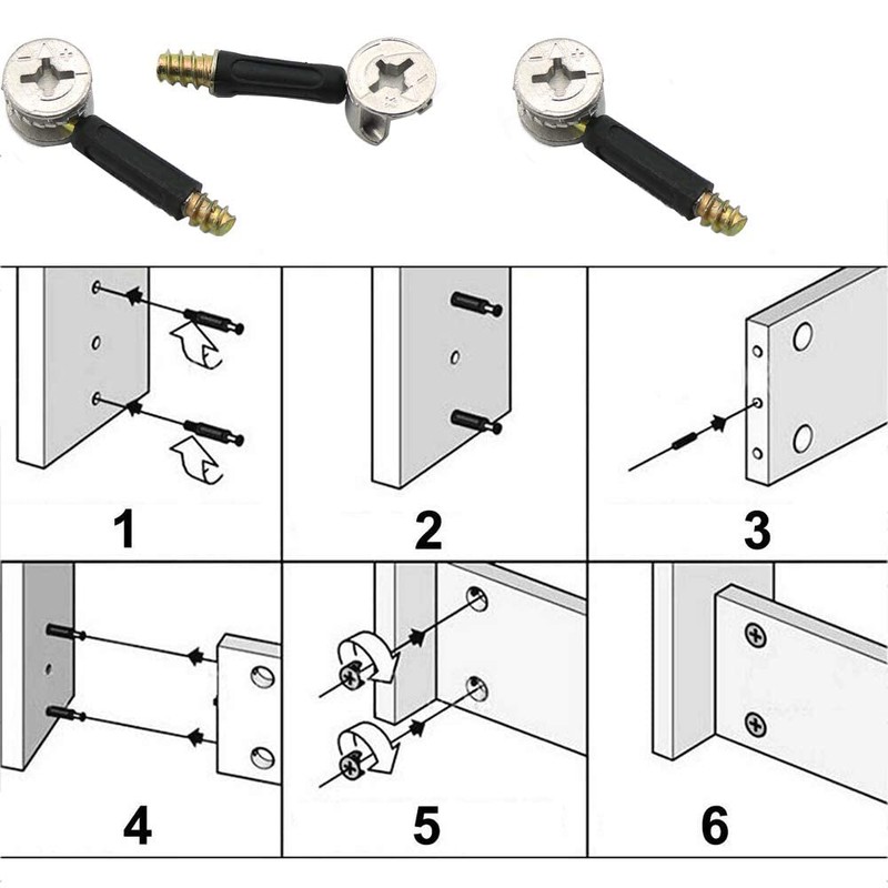 Tornillo de conexión de muebles Conector cubierto de plástico Cerradura