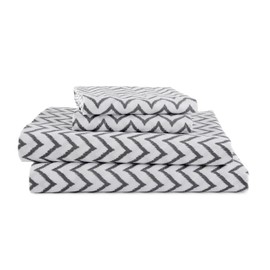 4 Piece Queen Bed Sheets Set | Queen Bed Sheets – Light Weight, Soft Breathable Sheets | Brushed Cotton Rich Blend | Secure-Fit, Wrinkle Resistant, Durable, Easy Care Bed Sheets | Comfy Sheets|Chevron