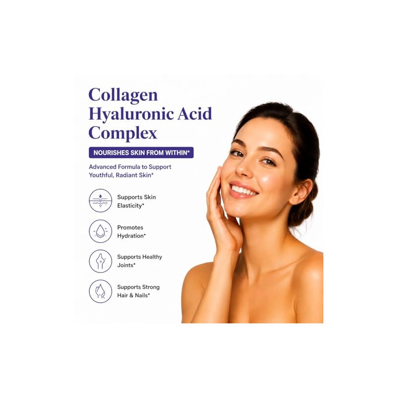 Collagen Supplements for Women & Men with Hyaluronic Acid, Biotin,