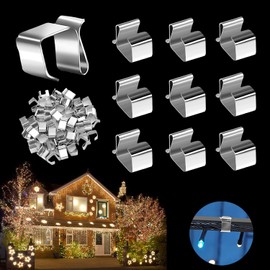 RHQFDM Pack of 60 gutter hooks for fairy lights, stainless steel Christmas light clips, fairy lights attachment clips, mini gutter hooks, hooks for fairy lights, for Christmas lighting