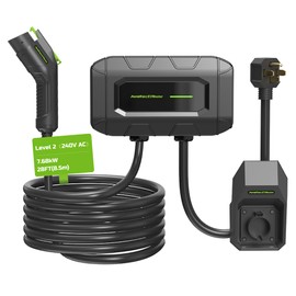 Level 2 EV Charger, Total 28FT 32 Amp 240V AC Wallbox Electric Vehicle Charging Stations, Cable Portable Indoor/Outdoor EVSE SAE J1772 EV Car Charging Station, FCC/ETL Certificated