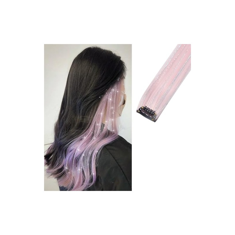 2 x Clip-In Hair Extension Highlights Streaks, Colourful Hair Highlights