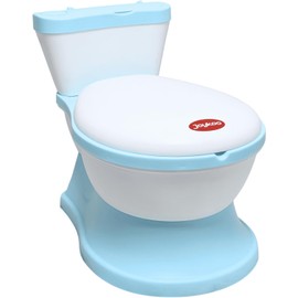 Baño Entrenador para Niños Sonido de Descarga Asiento Acolchado Diseño Antisalpicaduras Inodoro de Entrenamiento Antideslizante Fácil de Limpiar Diseño Realista Apto a partir de 18 Meses Azul