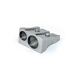 Rapesco R14DCDM2 Pencil Sharpener - Traditional Double Hole Sharpener- Grey