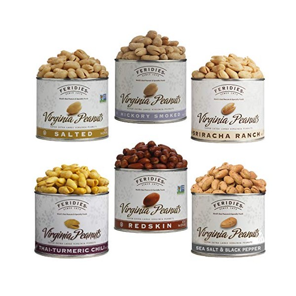 FERIDIES Assorted Super Extra Large Seasoned Virginia Peanuts 9oz Vacuum