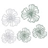 5PCS Metal Flower Wall Decor Iron Wall Art White Green