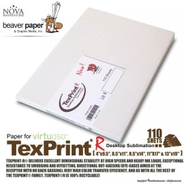 Beaver Paper Sublimation Transfer Paper *** Texprint R *** Pack of 110 Sheets  - 8.5" x 14"